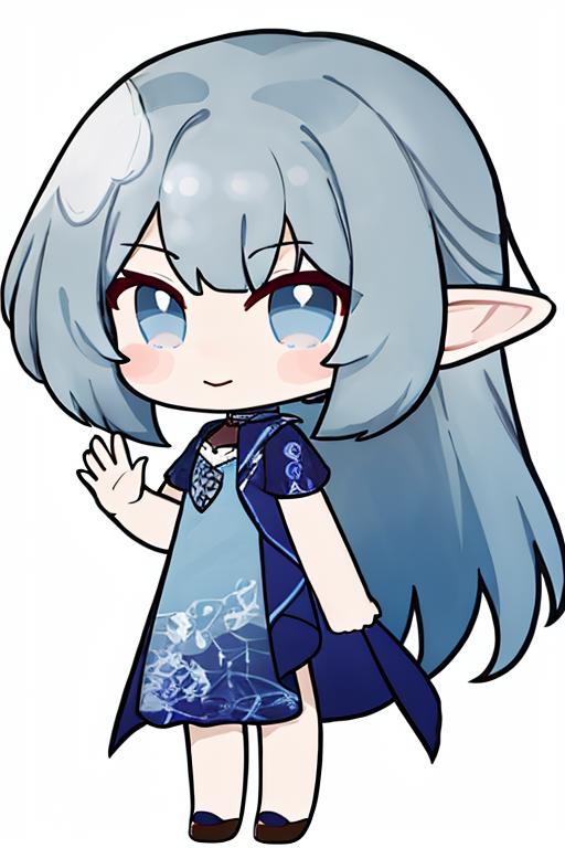 19370998-1816887030-bhxy3,1girl,solo, waving,   short hair  , elf, blue hair,blue dress,full body,white background,  simple background,chibi,    _lo.png